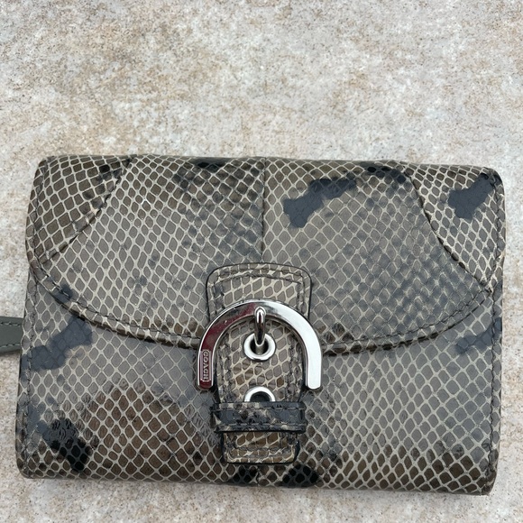 Coach  Python Embossed Leather Soho Continental Wallet - Picture 1 of 11